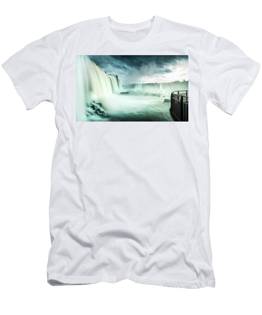 View of Devils Throat Falls Iguacu Panoramic Images T-Shirt