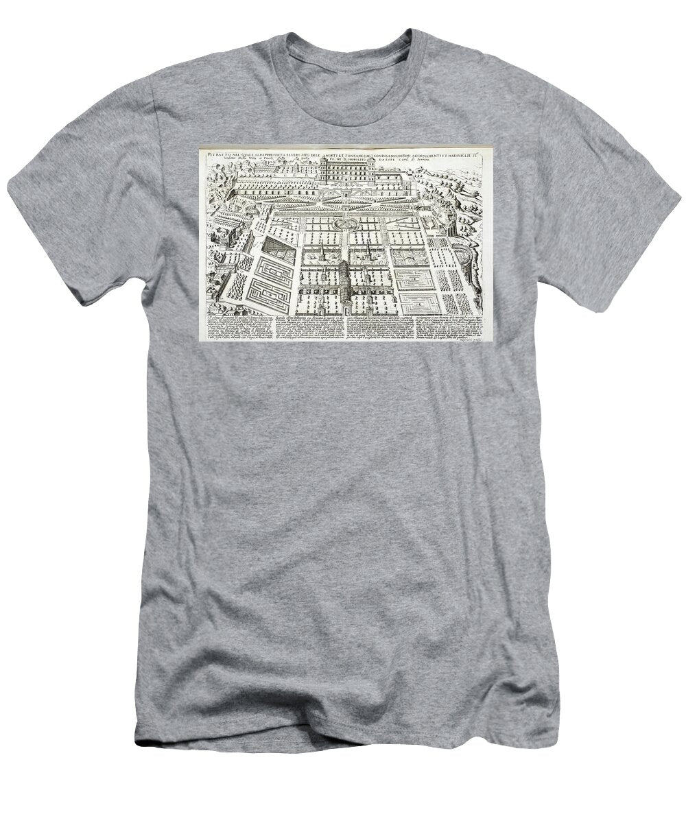 View of the Gardens of the Villa Deste Tivoli Francesco Corduba T-Shirt