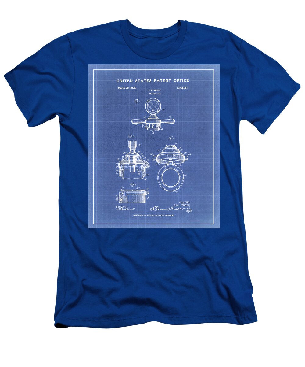 Vintage 1928 Radiator Cap Patent Blueprint Dale Kincaid T-Shirt