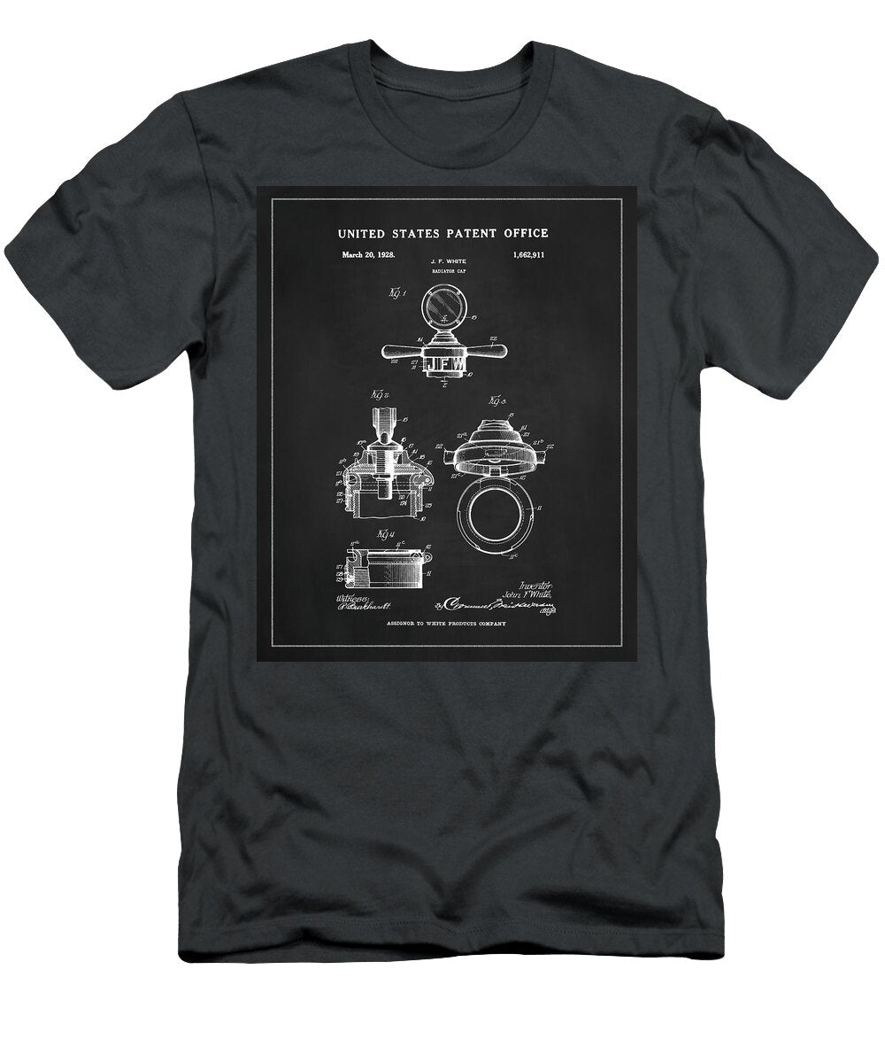 Vintage 1928 Radiator Cap Patent Drawing Dale Kincaid T-Shirt