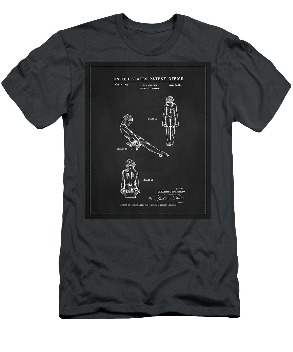 Vintage 1929 Packard Adonis Radiator Cap Drawing Dale Kincaid T-Shirt