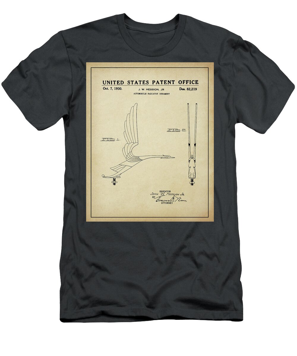 Vintage 1930 Flying Goose Hood Ornament Patent Dale Kincaid T-Shirt