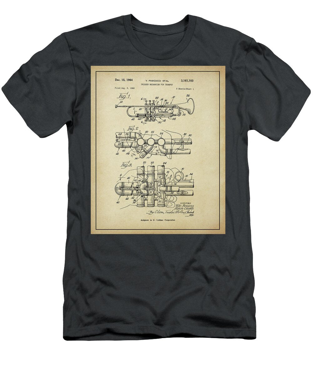 Vintage 1964 Leblanc 707 Sonic Trumpet Patent Dale Kincaid T-Shirt