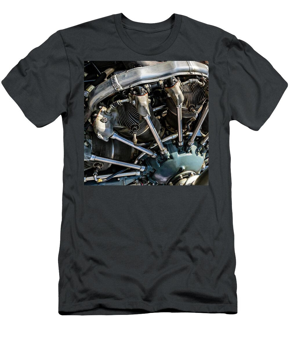 Vintage Airplane Engine Close Up David Beard T-Shirt