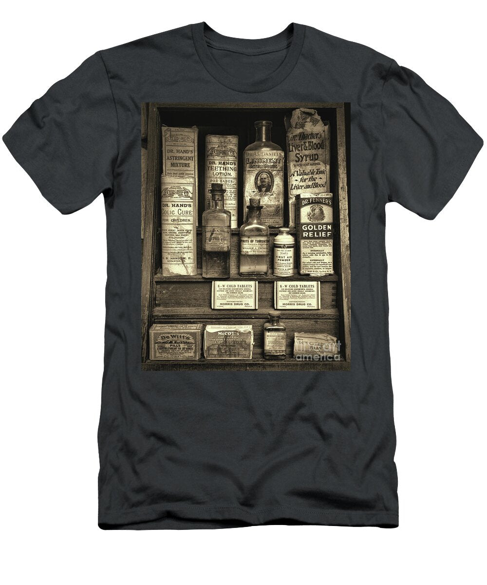 Vintage Apothecary Display Retro Sepia Paul Ward T-Shirt