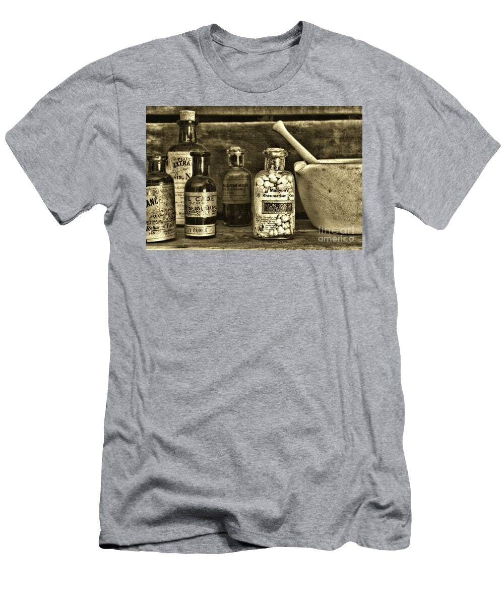 Vintage Apothecary Home Remedies Sepia Paul Ward T-Shirt