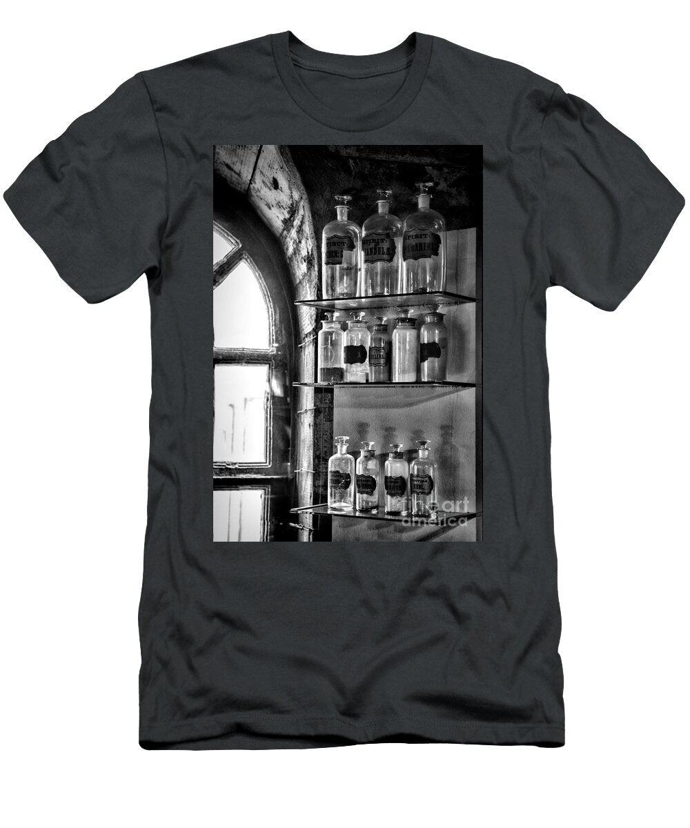 Vintage Apothecary Jars Black and White Paul Ward T-Shirt