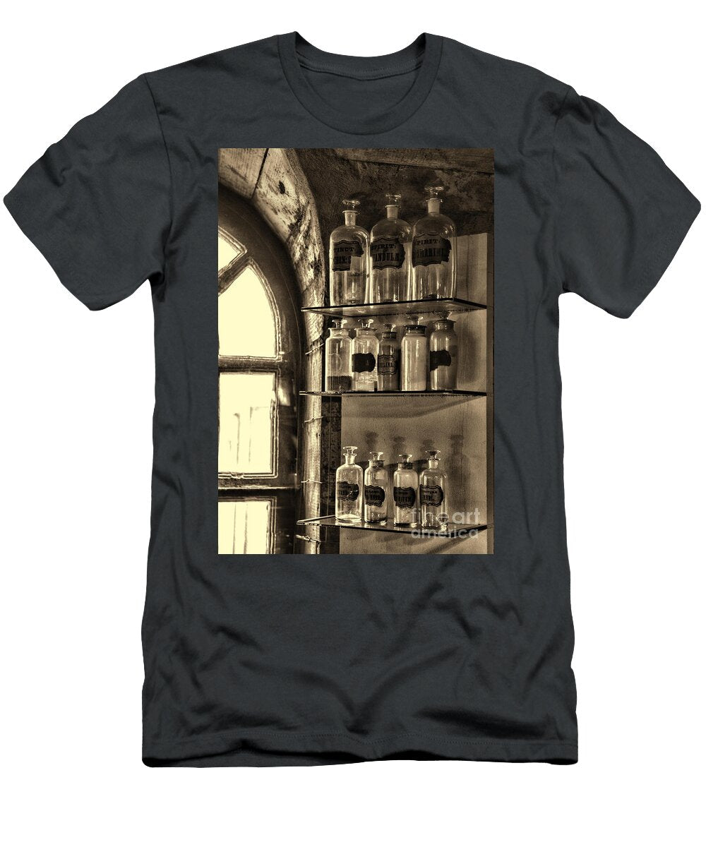 Vintage Apothecary Jars Sepia Paul Ward T-Shirt