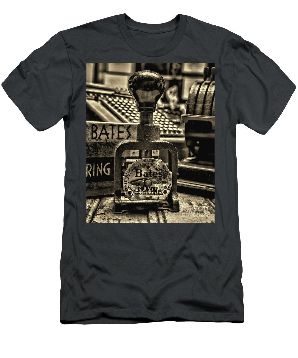 Vintage Bates Numbering Machine Sepia Paul Ward T-Shirt