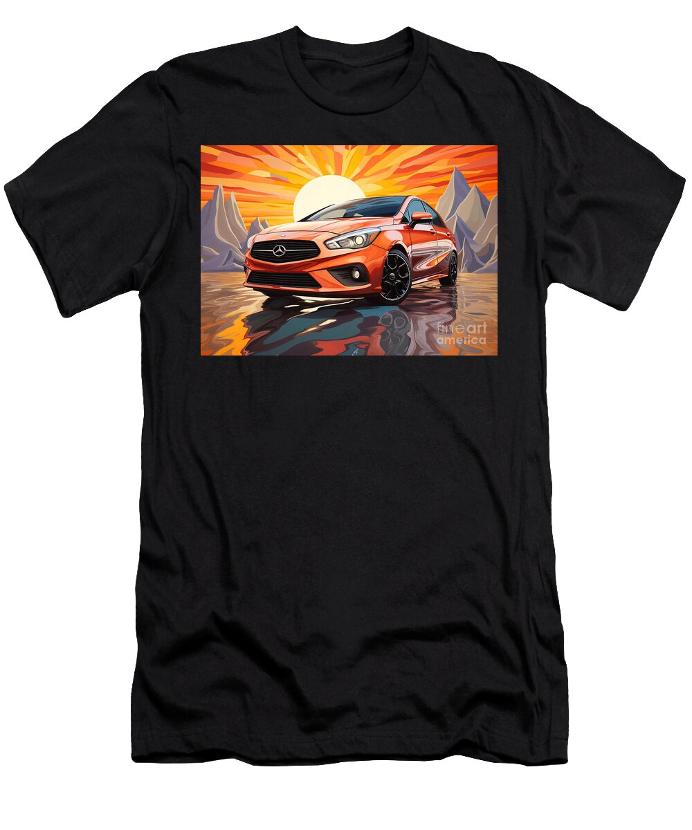 Vintage Beach Chevrolet Sonic Car At Sunset Destiney Sullivan T-Shirt