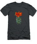 Vintage Blood Red Lily Flower Botanical Illustration on Pure White Holy Rock Design T-Shirt