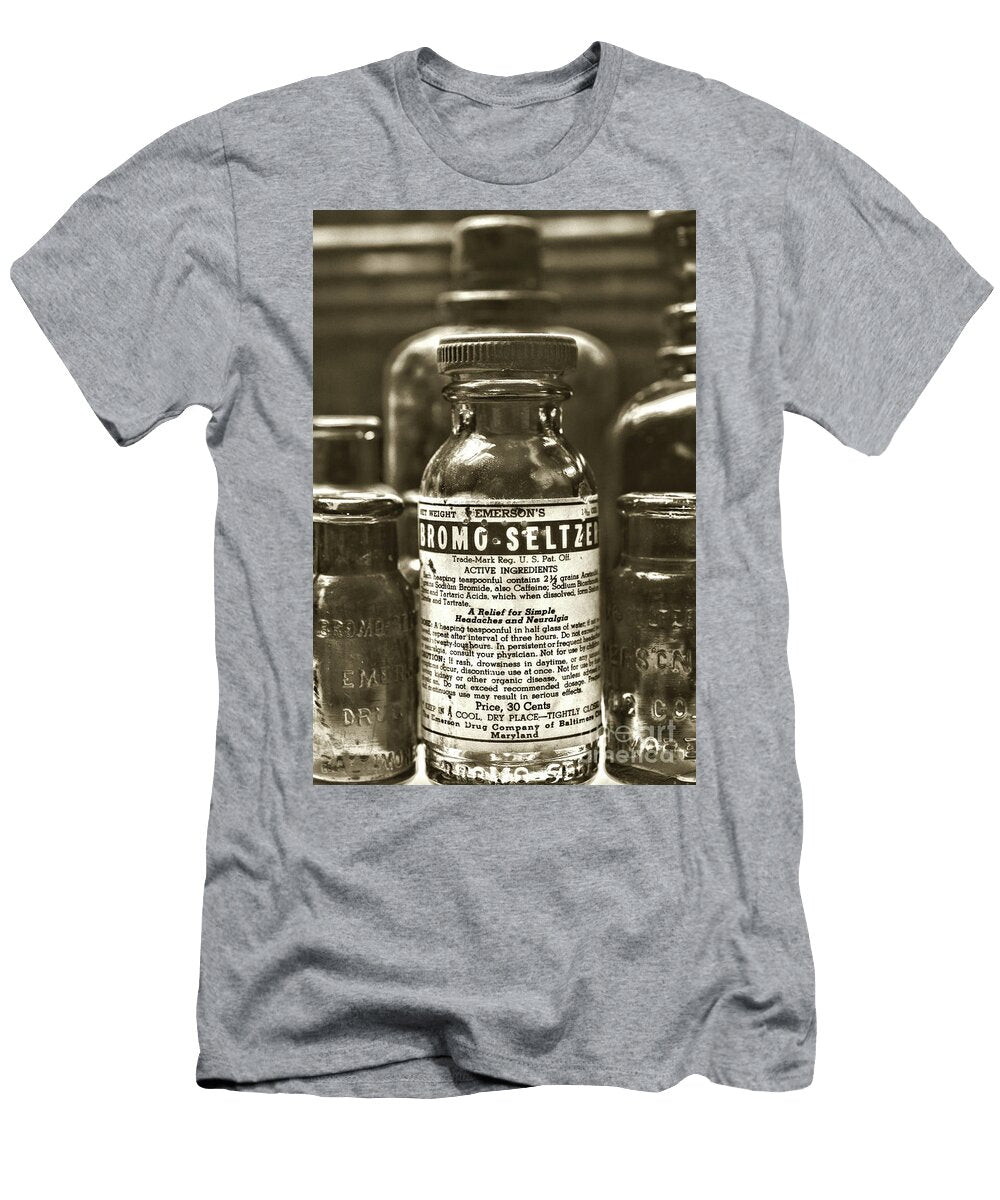 Vintage Bromo Seltzer Bottles in Black and White Paul Ward T-Shirt