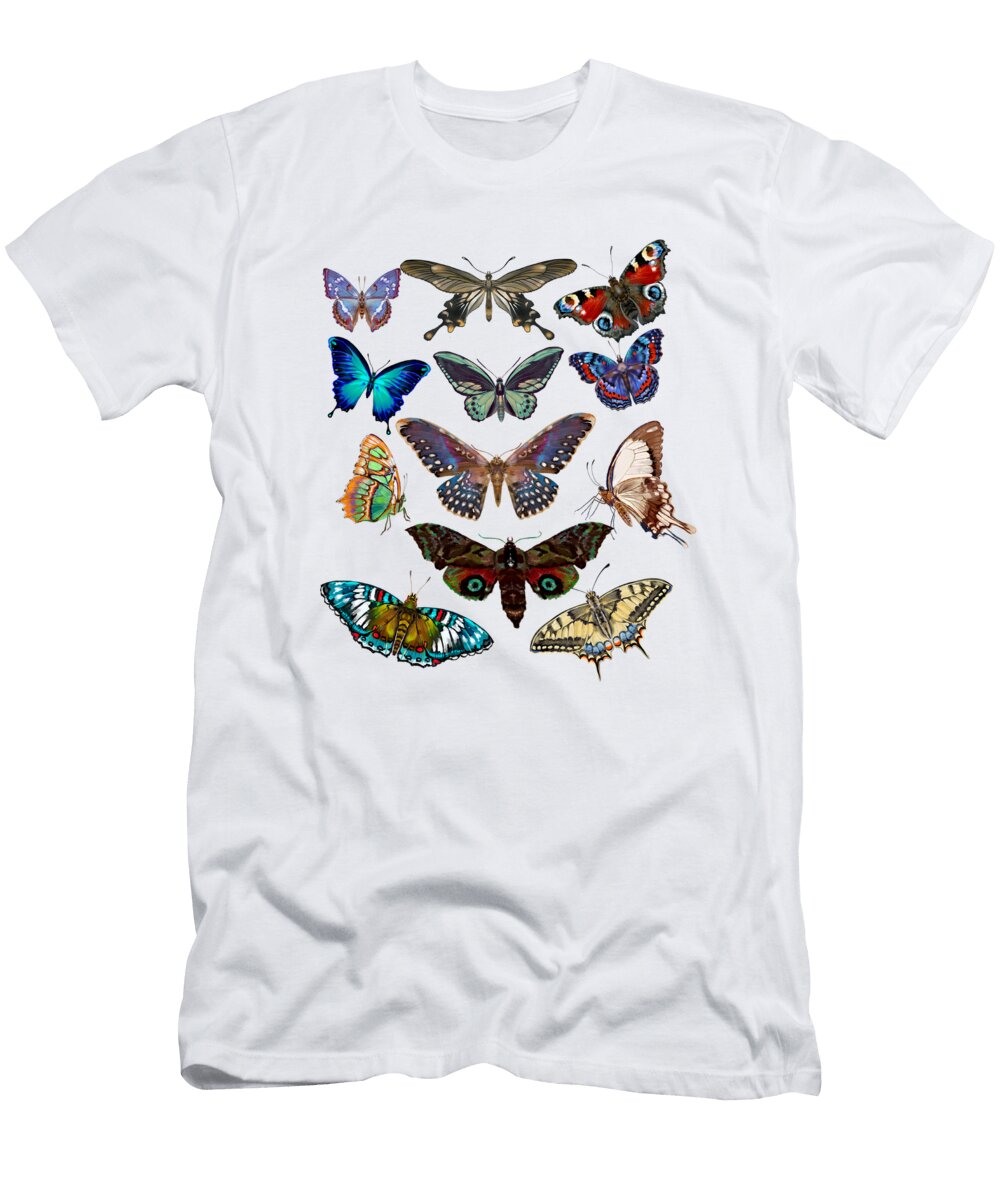 Vintage Butterfly Vintage Botanical Art Natural History Butterfly Illustration Garden Insect Th T-Shirt
