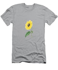 Vintage California Sunflower Botanical Illustration on Pure White Holy Rock Design T-Shirt
