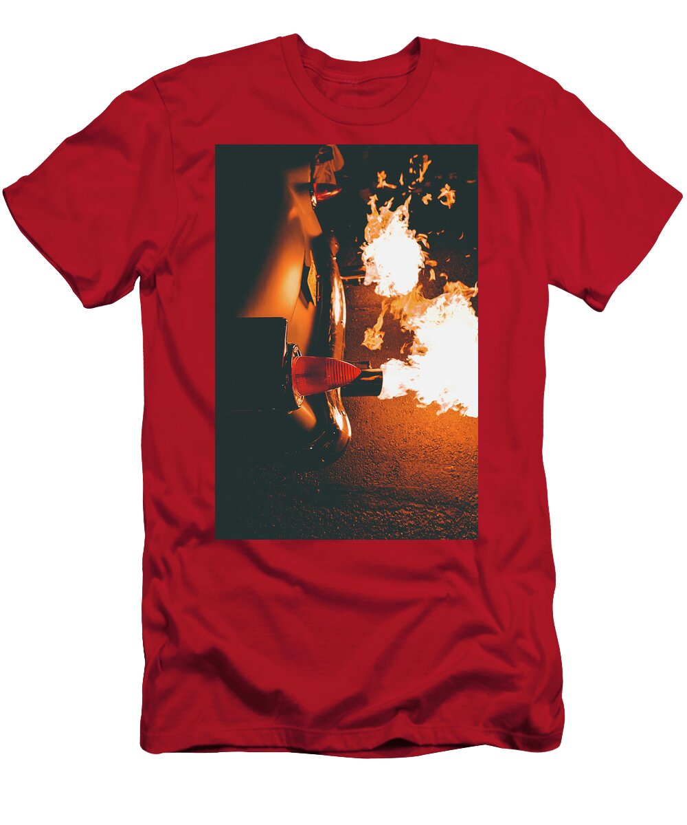 Vintage Car with Flame Exhaust Gil Stunner T-Shirt