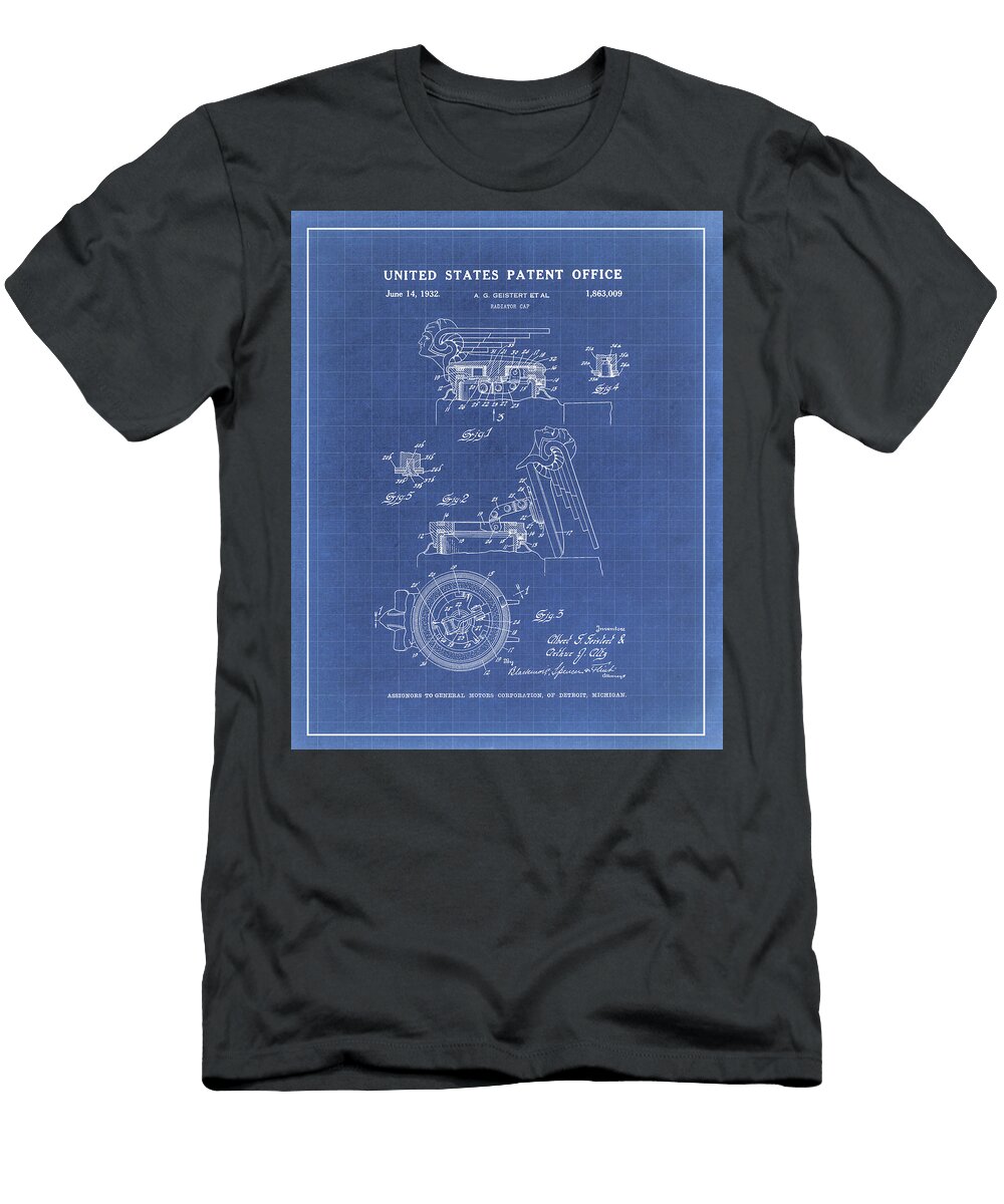 Vintage Chevrolet Winged Viking Radiator Ornament Patent Blueprint Dale Kincaid T-Shirt