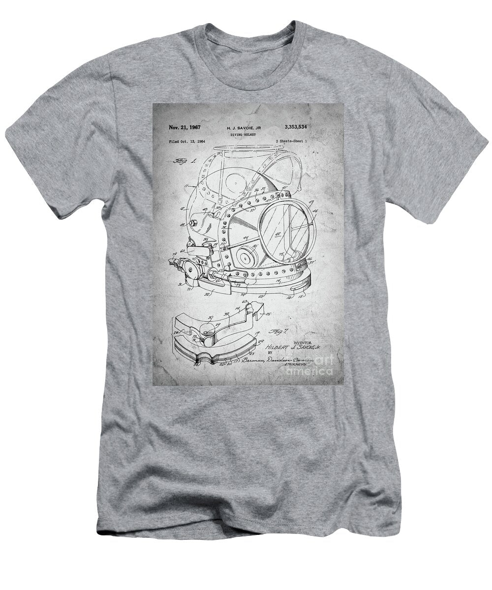 Vintage Dive Helmet Blueprint Basic Paul Ward T-Shirt