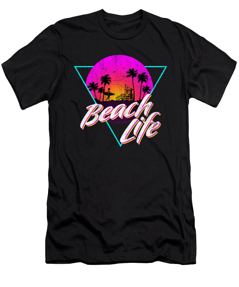 Vintage Fade Beach Life Design Deluxe Chimp T-Shirt