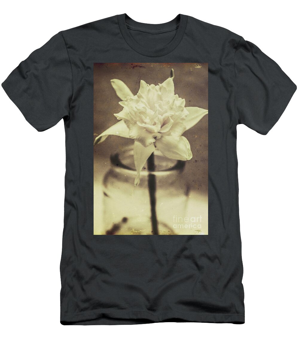 Vintage Floral Still Life of a Pure White Bloom Jorgo Photography Wall Art Gallery T-Shirt