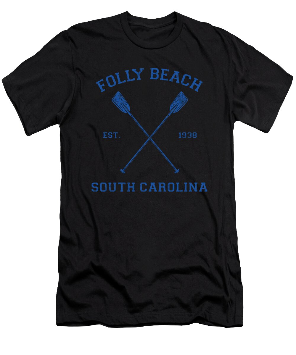 Vintage Folly Beach Vacation Vector Deluxe T-Shirt