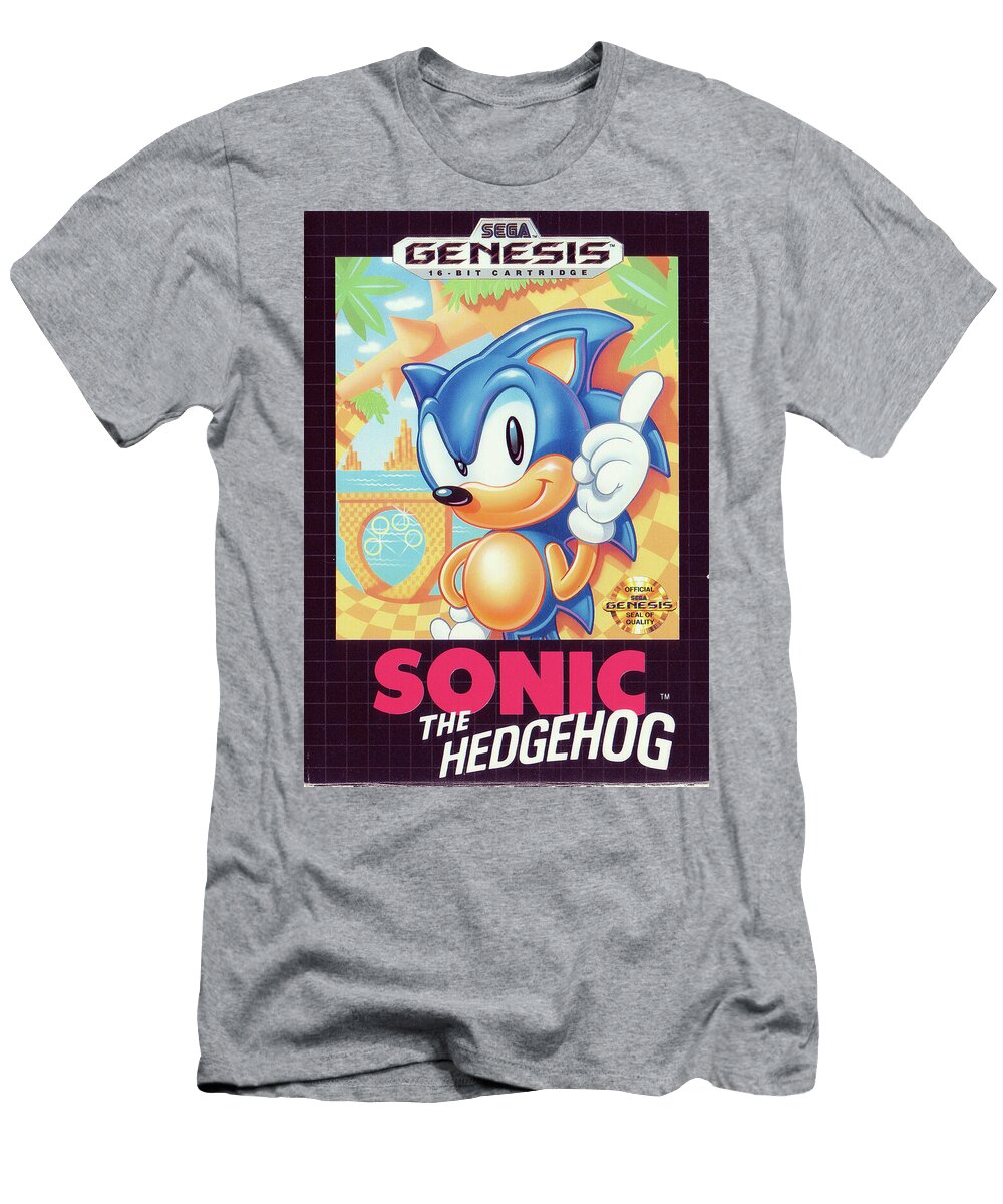 Vintage Game Box with a Blue Cartoon Hedgehog Amelia Viewer T-Shirt