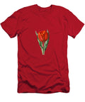 Vintage Gesners Tulip Branch Botanical Illustration on Pure White Holy Rock Design T-Shirt