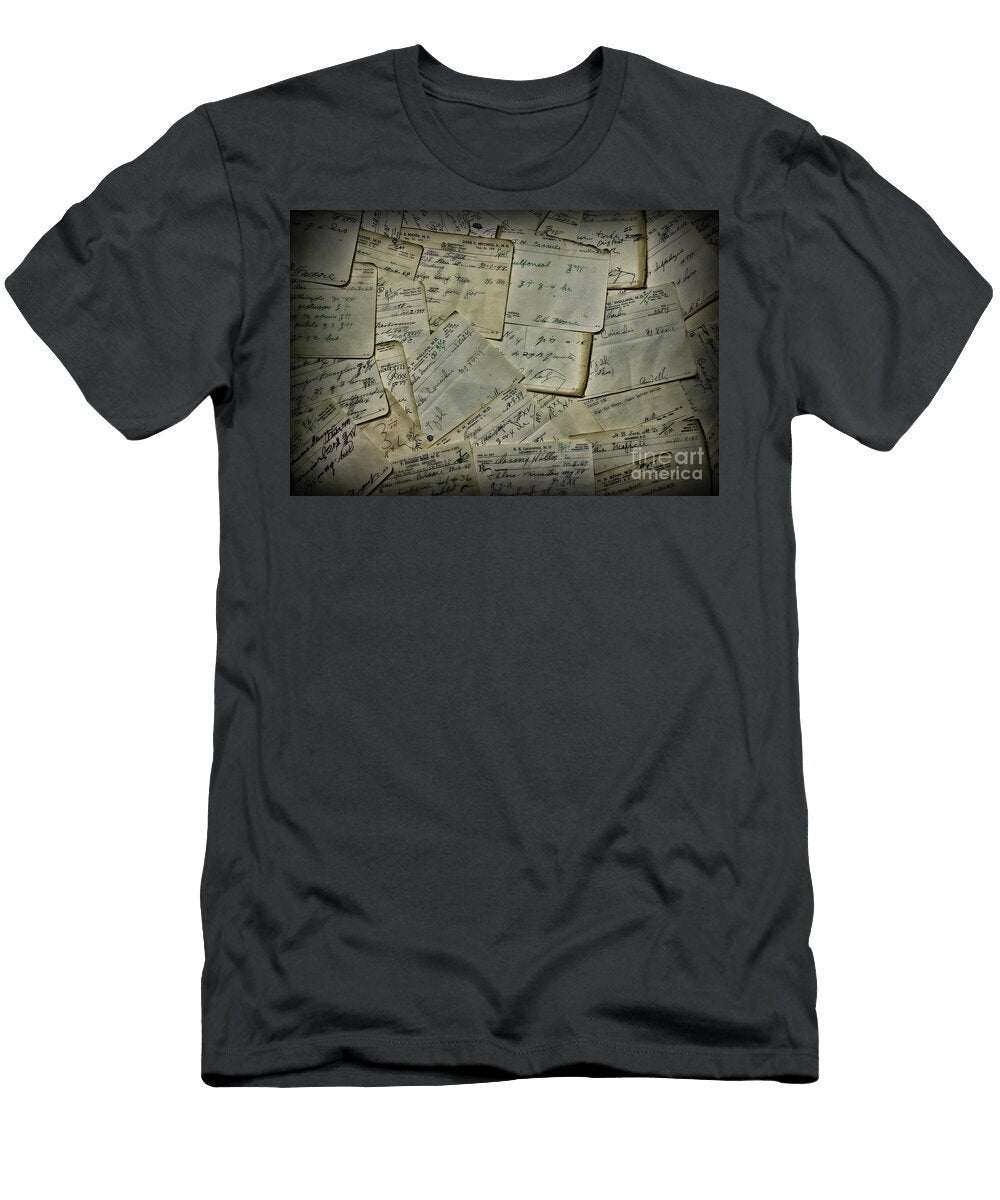 Vintage Handwritten Pharmacy Prescriptions 1940s Paul Ward T-Shirt