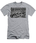 Vintage Jeep Steering Wheel Black and White Paul Ward T-Shirt