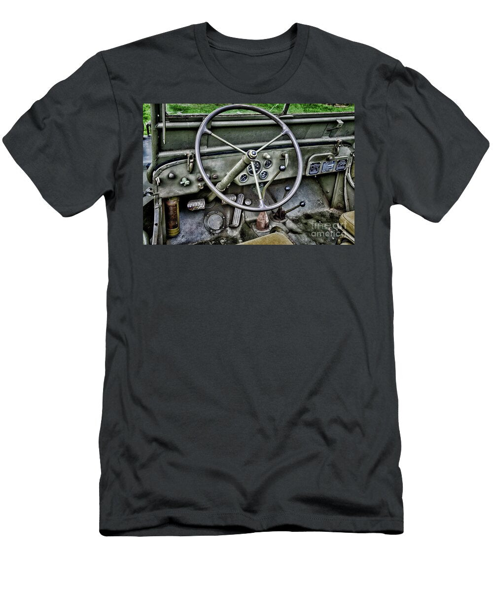 Vintage Jeep Steering Wheel Paul Ward T-Shirt