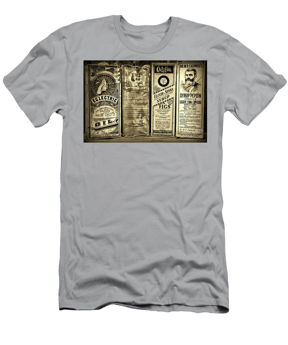 Vintage Medicine Laxatives and Constipation Sepia Paul Ward T-Shirt