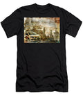 Vintage Muscle Chevrolet Sonic Car in a Grungy Cityscape Kyran Estrada T-Shirt