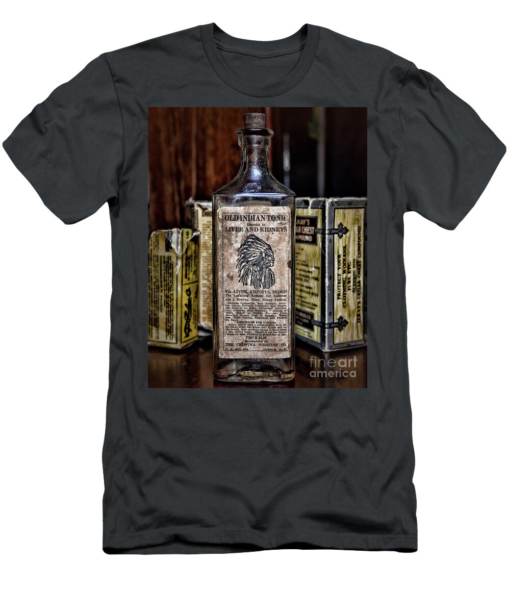 Vintage Old Indian Tonic Medicine Bottle Paul Ward T-Shirt