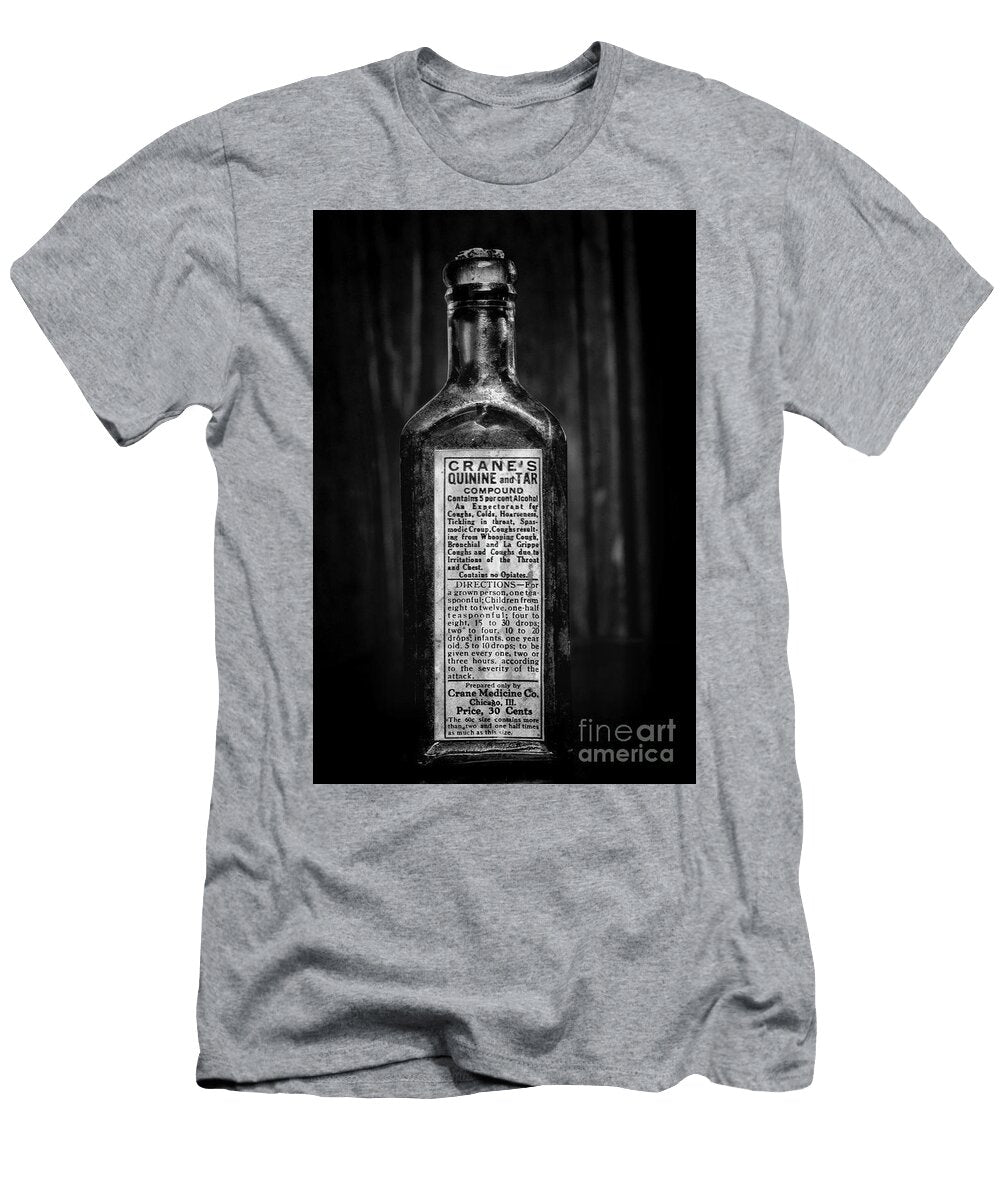 Vintage Old Time Cough Medicine in Black and White Paul Ward T-Shirt
