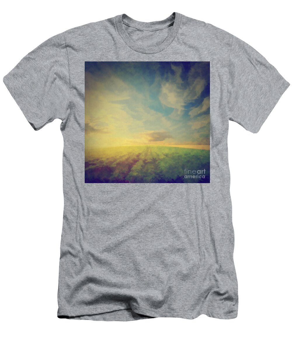 Vintage Painting of a Potato Field At Sunset Michal Bednarek T-Shirt