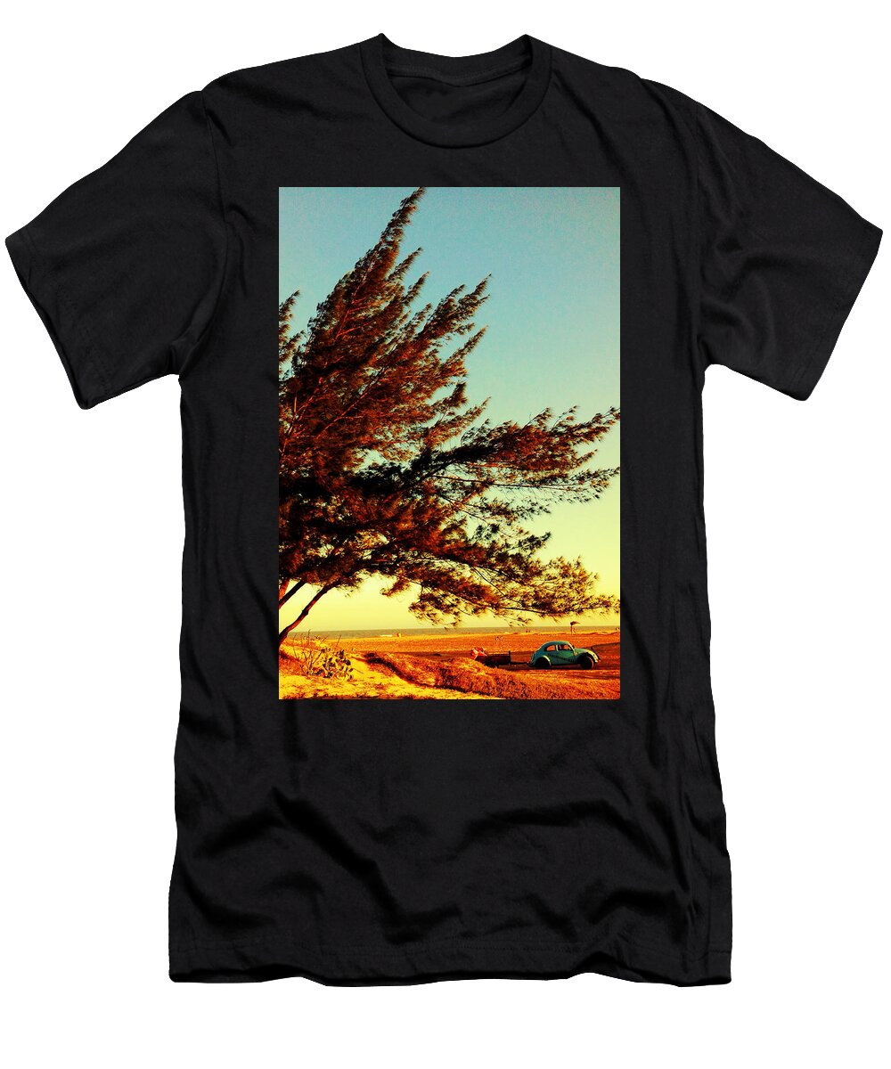 Vintage Picture of a Nice Car and a Beautiful Road with a Nice Tree Augustine Adu T-Shirt