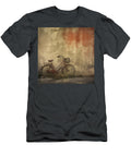 Vintage Red Bicycle Parked Near Stucco Wall Yo Pedro T-Shirt