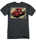 Vintage Red Flatbed Truck Illustration Classic Ford Transit Chassis Cab Car Design Destiney Sullivan T-Shirt
