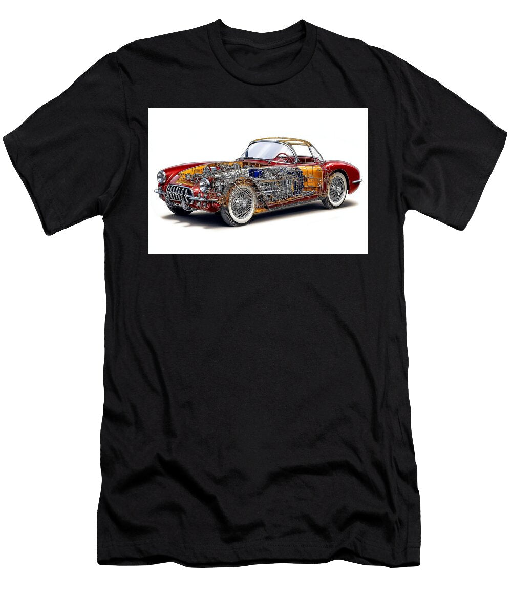 Vintage Sports Car Cross Section Frederick Vellani T-Shirt