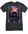 Vintage Van Driving Through a Forest At Sunset Kyran Estrada T-Shirt