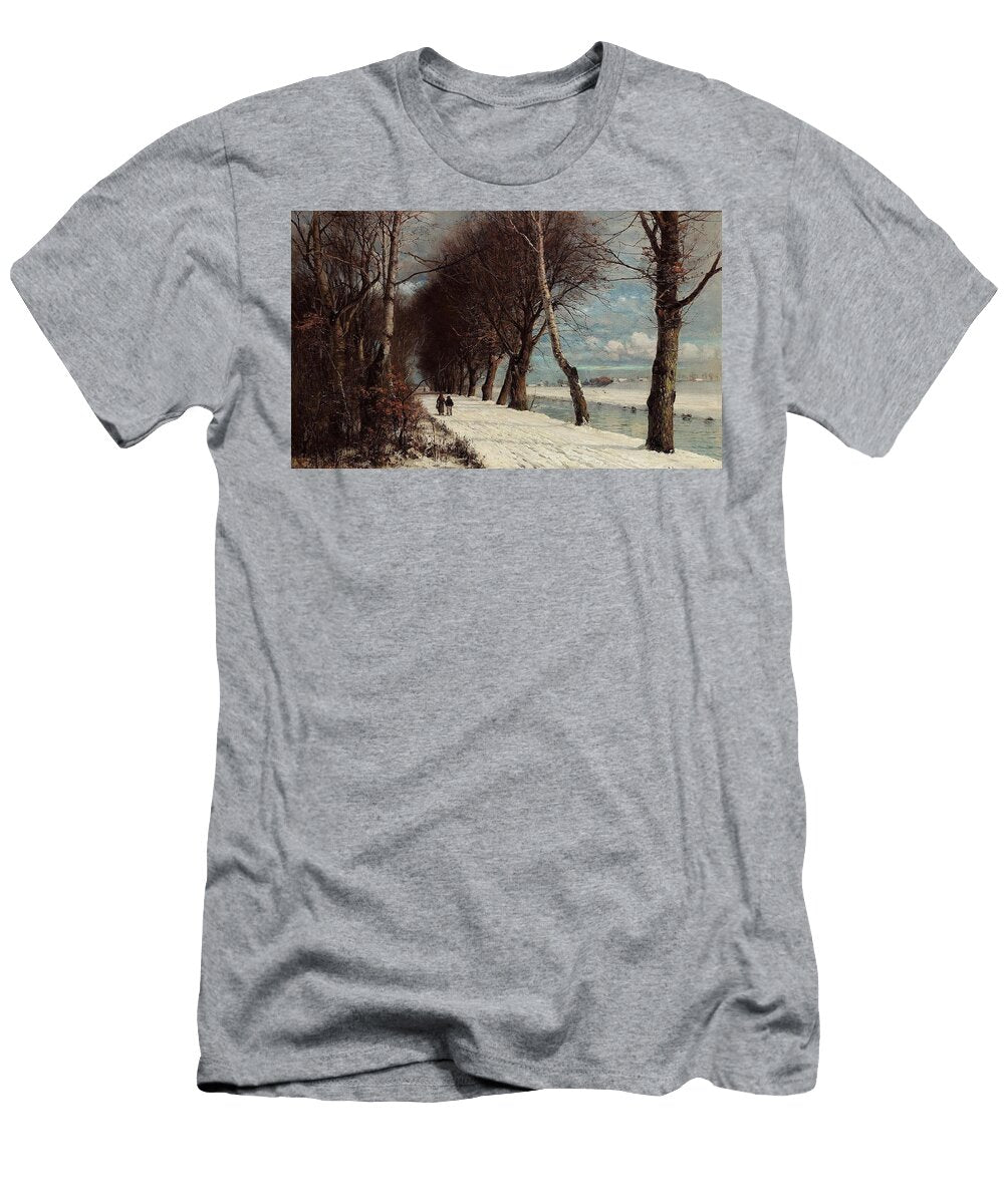 Vinterlandskab Med Spadserende Personer Anders Andersenlundby Danish T-Shirt