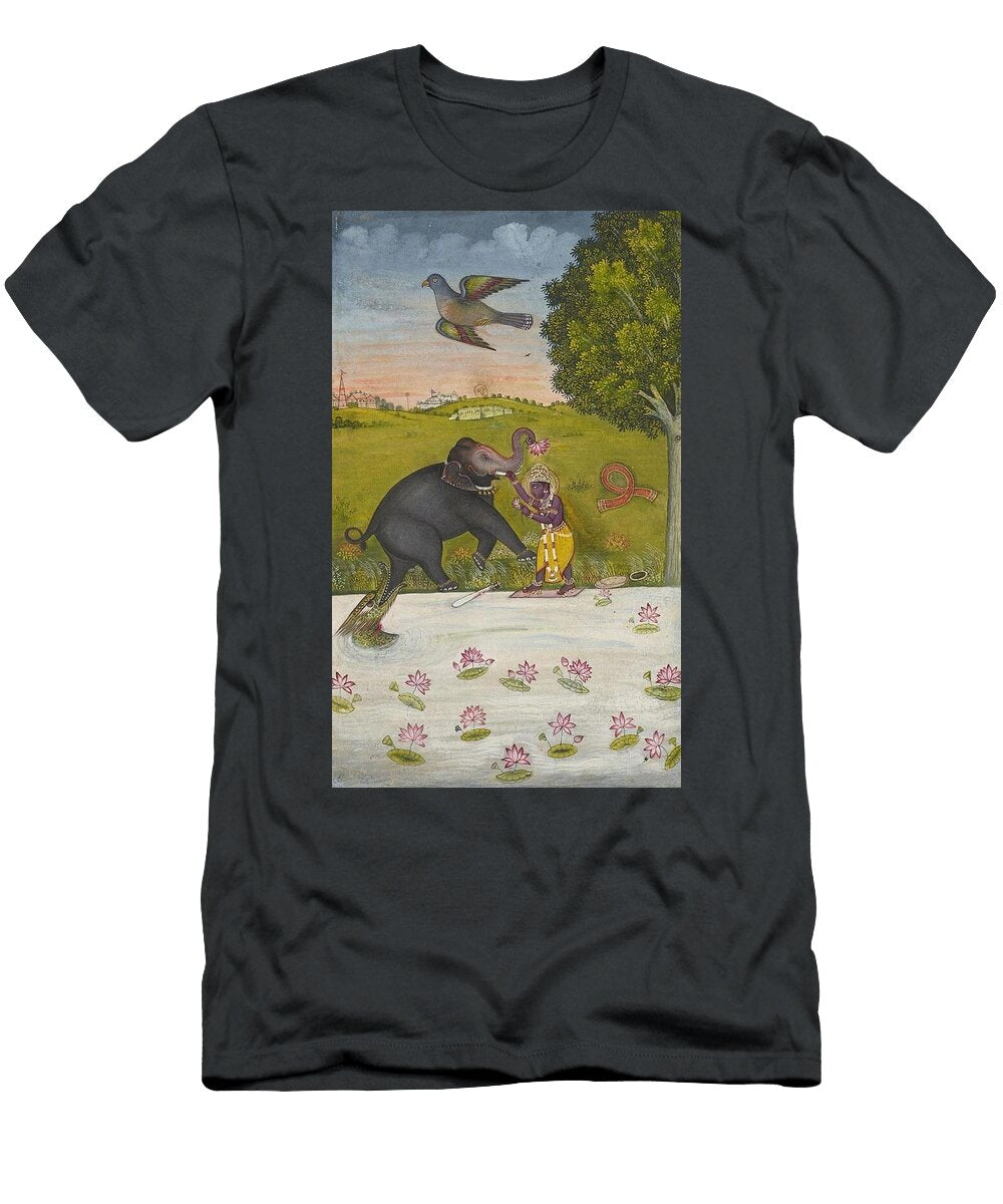 Vishnu Saves the Elephant Gajendra From the Clutches of the Crocodile Makara Anonymous T-Shirt