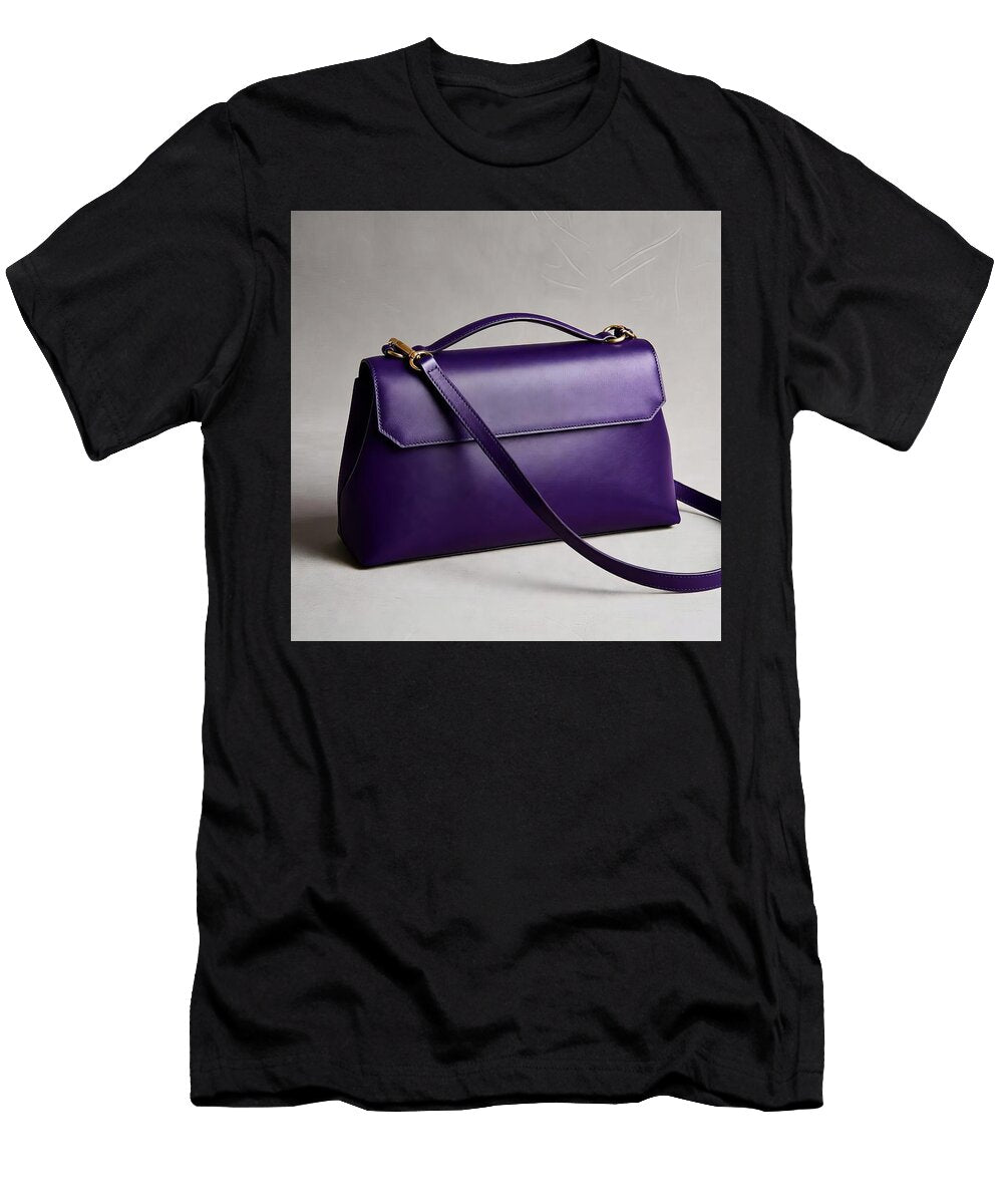 Vivid Royal Purple Leather Clutch Shoulder Bag Elegant Designer Handbag Talha Khan T-Shirt