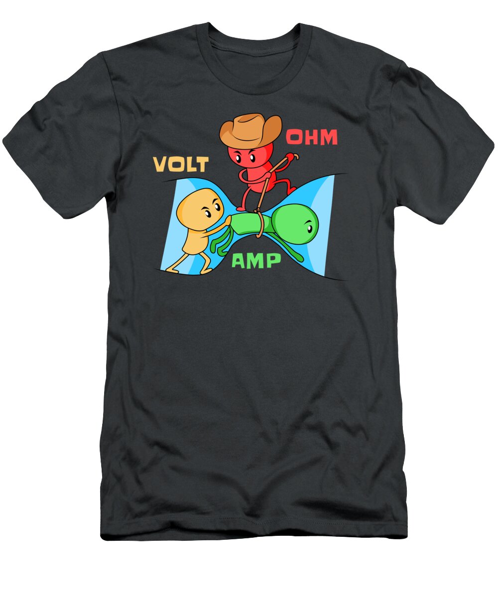 Volt Ohm Amp Physics Pun for Men Women Kids Physicist Student Teacher Crazy Squirrel T-Shirt
