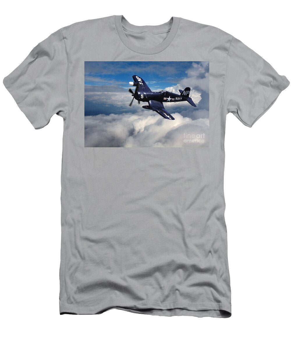 Vought F4u Corsair in Flight Wernher Krutein T-Shirt