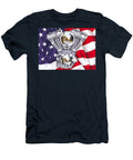 Vtwin Engine and Flag Linda Carruth T-Shirt