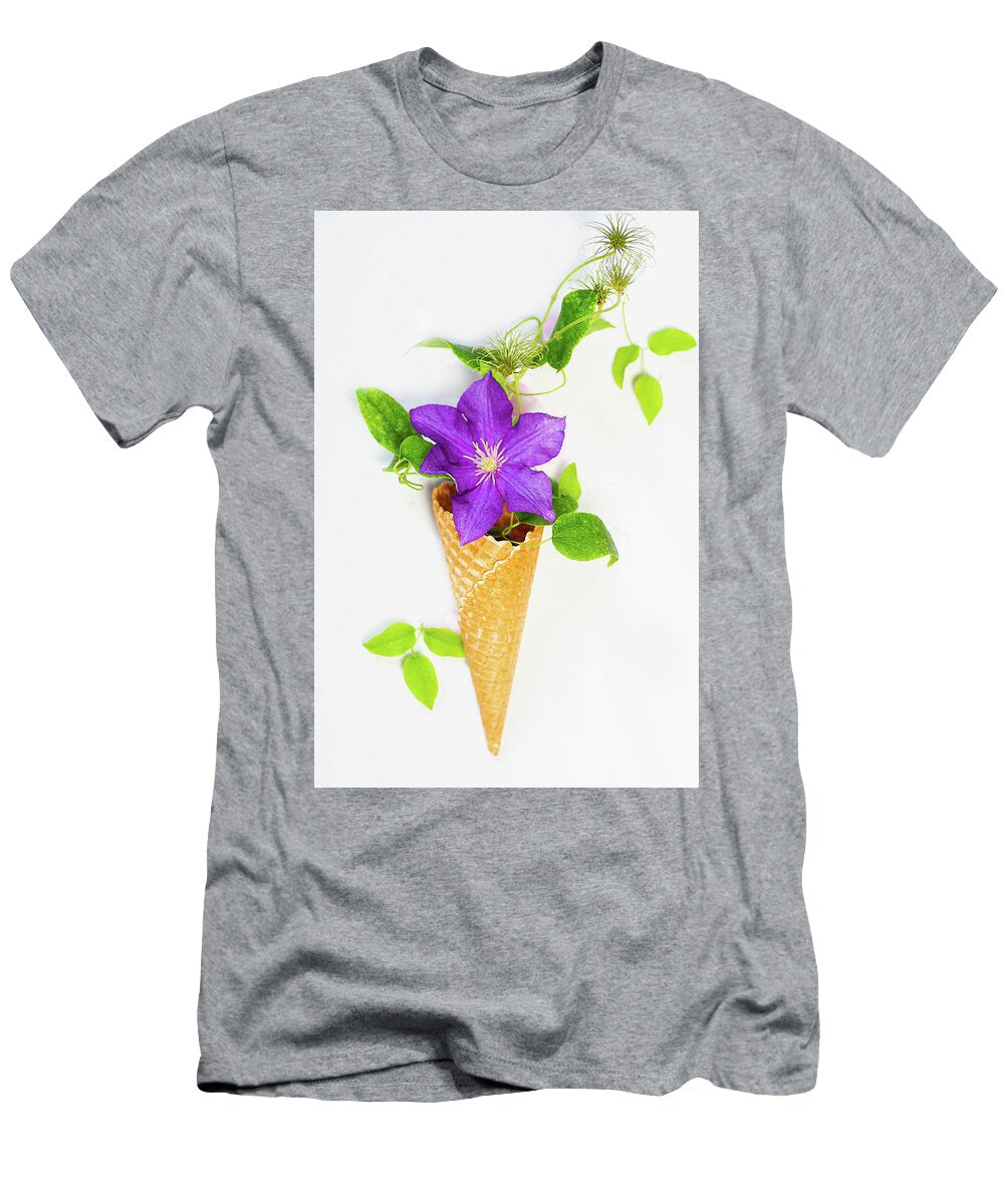 Waffle Cone with One Beautiful Lilac Clematis Irina Safonova T-Shirt
