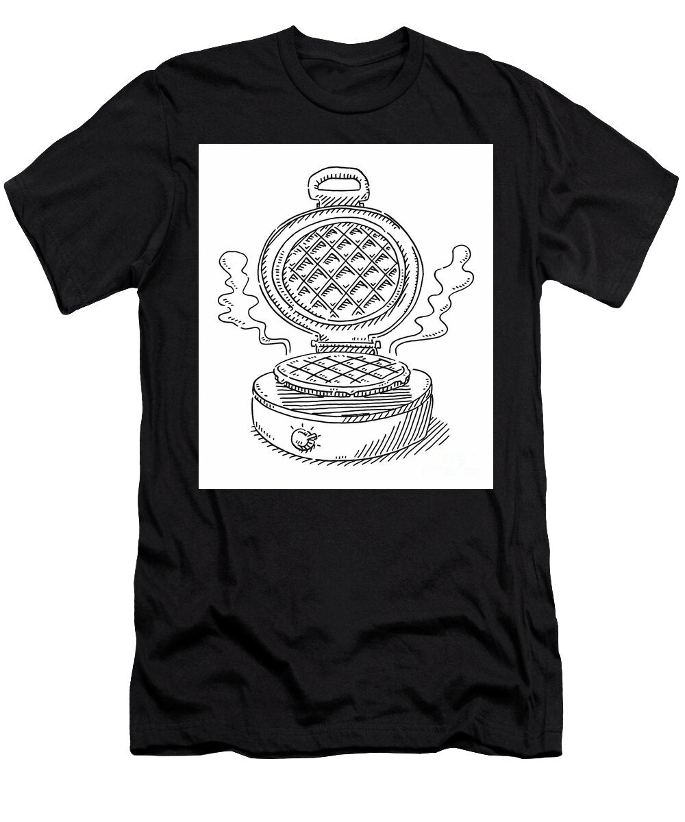 Waffle Machine Kitchen Tool Drawing Frank Ramspott T-Shirt