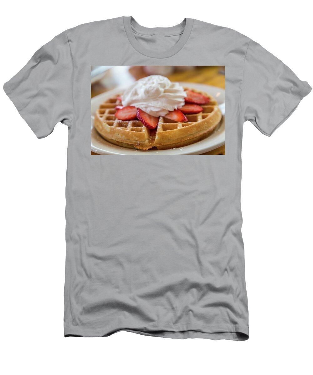 Waffle Topped with Strawberries and Whipped Cream Darryl Brooks T-Shirt