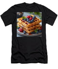 Waffles Stacked Topped with Syrup Berries Mint Prabina Kafla T-Shirt