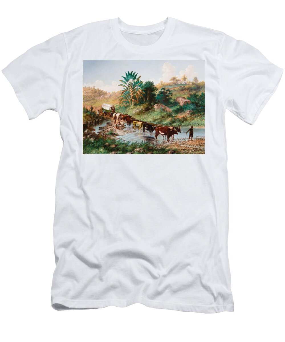 Wagon Crossing a Drift Natal Thomas Baines T-Shirt